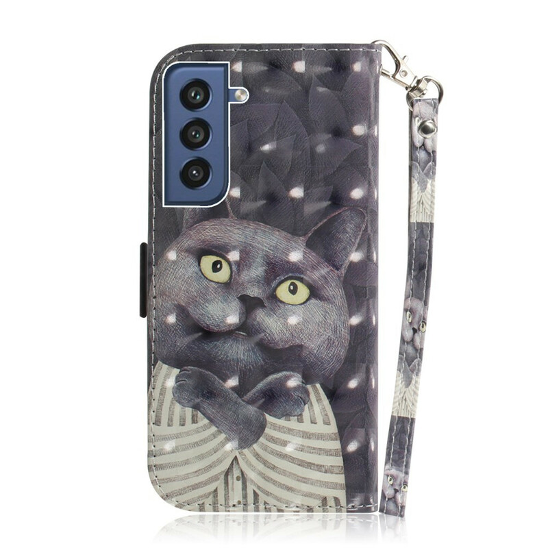 Custodia con cinturino grigio per Samsung Galaxy S21 FE Cat