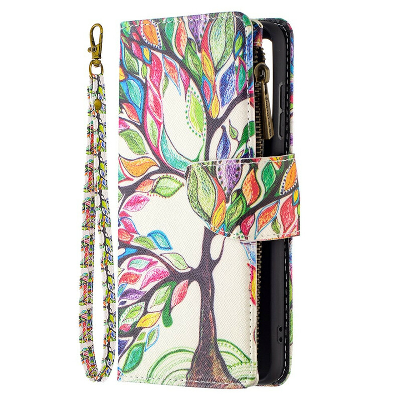 Custodia per Samsung Galaxy S21 FE con albero con tasca a zip