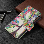 Custodia per Samsung Galaxy S21 FE con albero con tasca a zip