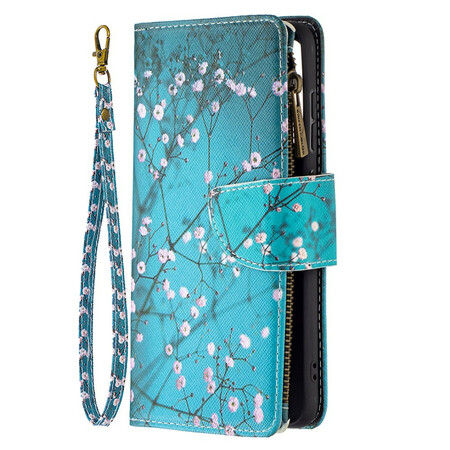 Custodia per Samsung Galaxy S21 FE con albero con tasca a zip