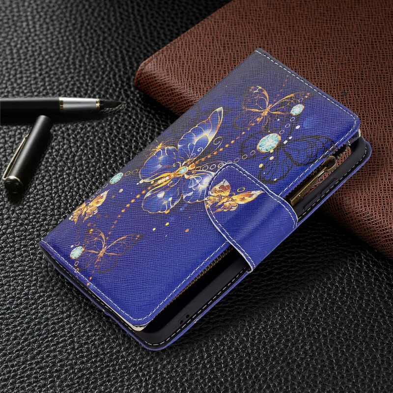 Samsung Galaxy S21 FE Custodia con tasca con cerniera a farfalla Farfalle