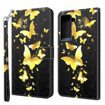 Samsung Galaxy S21 FE Custodia Farfalle gialle