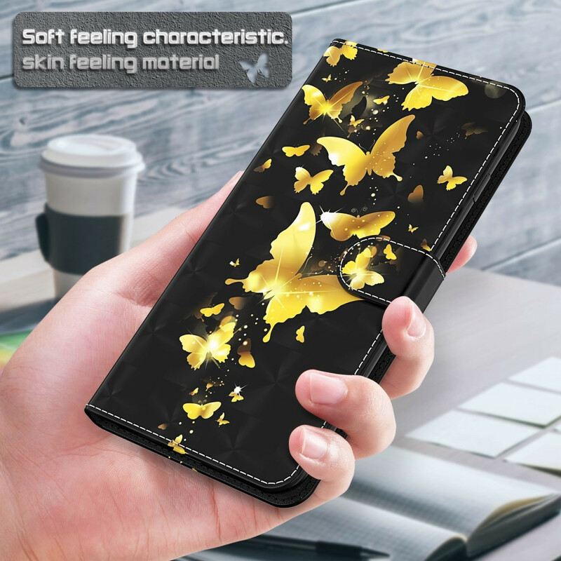Xiaomi Redmi 9T / Note 9 Custodia a farfalla gialla