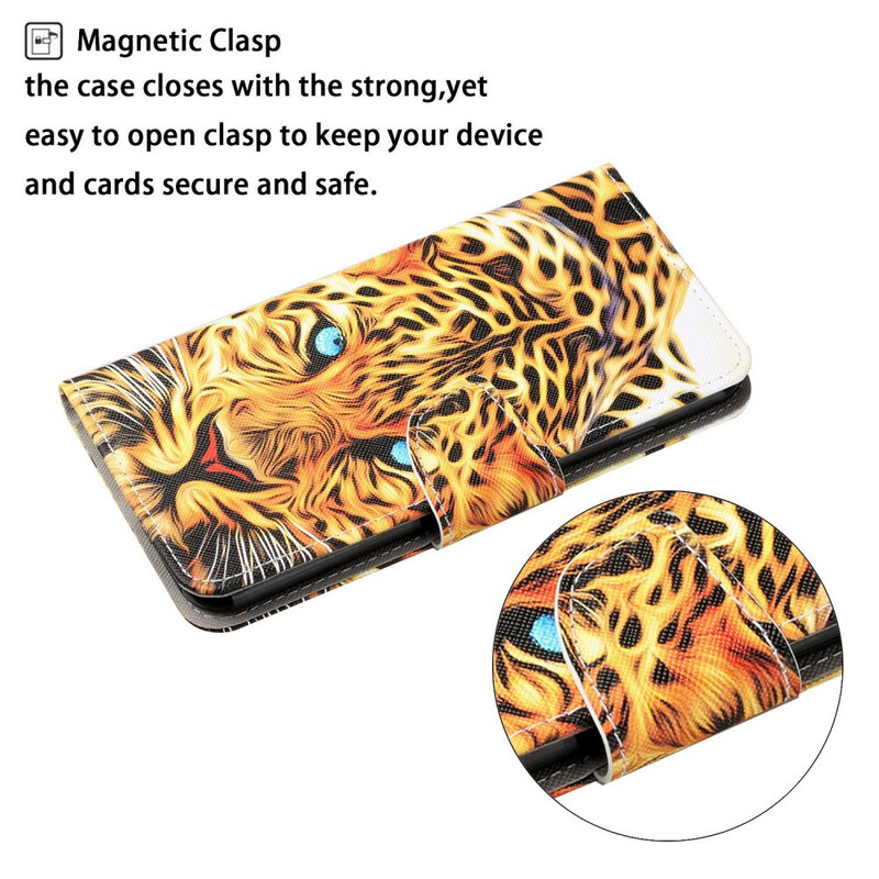 Custodia Samsung Galaxy S21 FE Tiger con cinturino