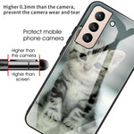 Samsung Galaxy S21 FE Custodia in vetro temperato Kitten