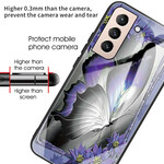 Samsung Galaxy S21 FE Custodia in vetro Butterfly Purple