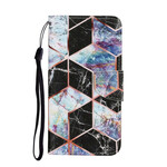 Samsung Galaxy S21 FE Custodia geometrica in stile marmo