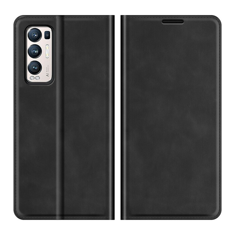 Flip Cover Oppo Find X3 Neo effetto pelle Silky Touch