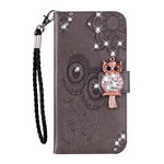 Samsung Galaxy S21 FE Custodia Mandala Gufo e Charm