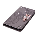 Samsung Galaxy S21 FE Custodia Mandala Gufo e Charm