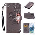 Samsung Galaxy S21 FE Custodia Mandala Gufo e Charm