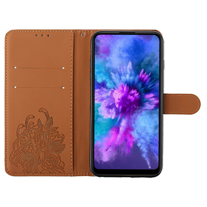 Samsung Galaxy A02s Custodia con cinturino barocco tigrato Samsung Galaxy A02s Custodia con cinturino barocco tigrato