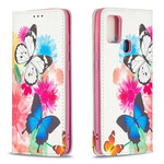 Flip Cover Samsung Galaxy A21s Farfalle Colorate