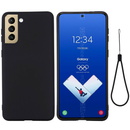 Custodia in silicone liquido per Samsung Galaxy S21 FE con cinturino