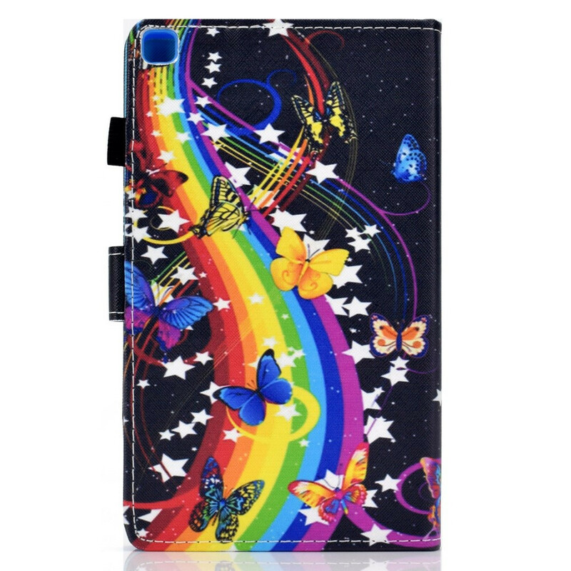 Samsung Galaxy Tab A7 Lite Custodia Farfalle Arcobaleno