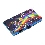 Samsung Galaxy Tab A7 Lite Custodia Farfalle Arcobaleno