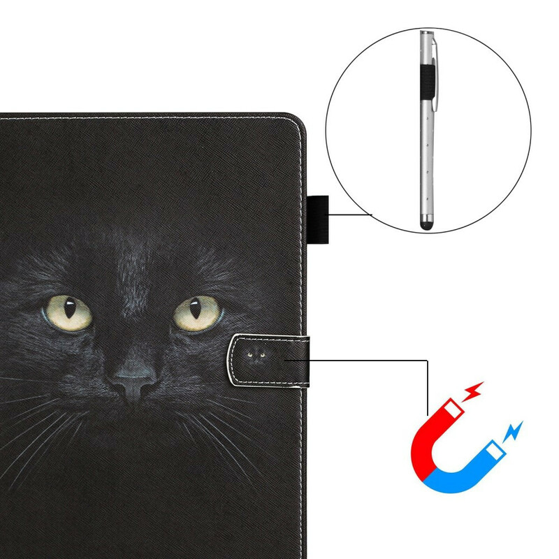 Samsung Galaxy Tab A7 Lite Custodia Occhi di gatto nero