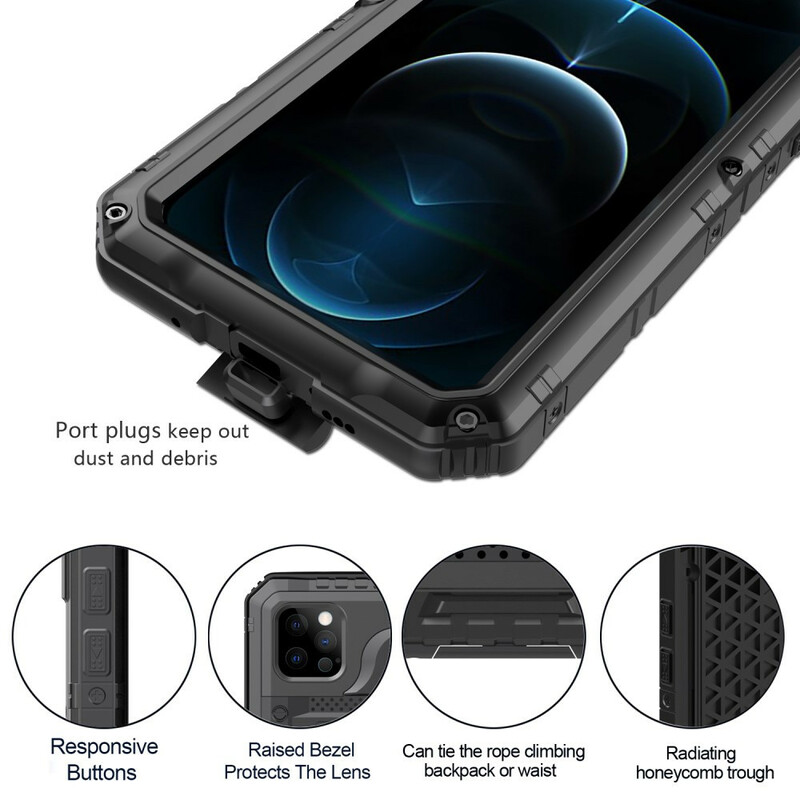 Custodia impermeabile in metallo super resistente per iPhone 12 Pro Max