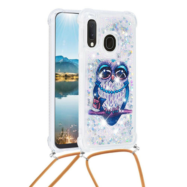 Samsung Galaxy A20e Custodia Glitter String Miss Owl