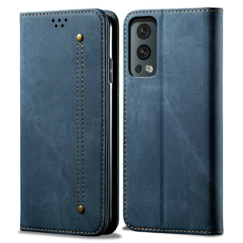 Flip Cover OnePlus Nord 2 5G similpelle Texture Jeans
