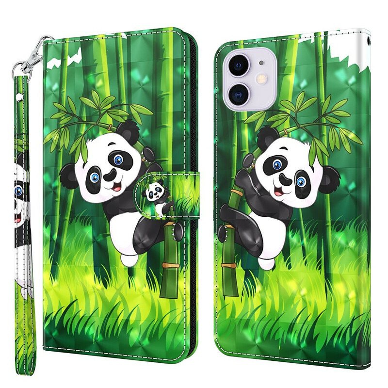 Custodia per iPhone 13 Mini Panda e Bambù