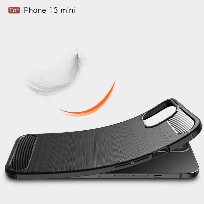 Custodia per iPhone 13 Mini in fibra di carbonio spazzolata