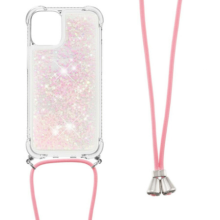 Custodia iPhone 13 Mini Glitter con cordino