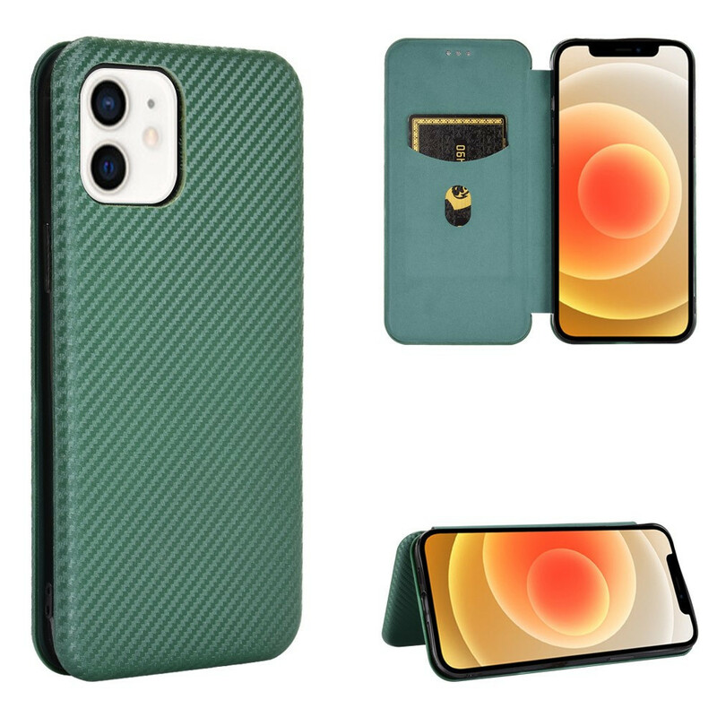Flip Cover iPhone 13 Mini in fibra di carbonio Flip Cover iPhone 13 Mini in fibra di carbonio