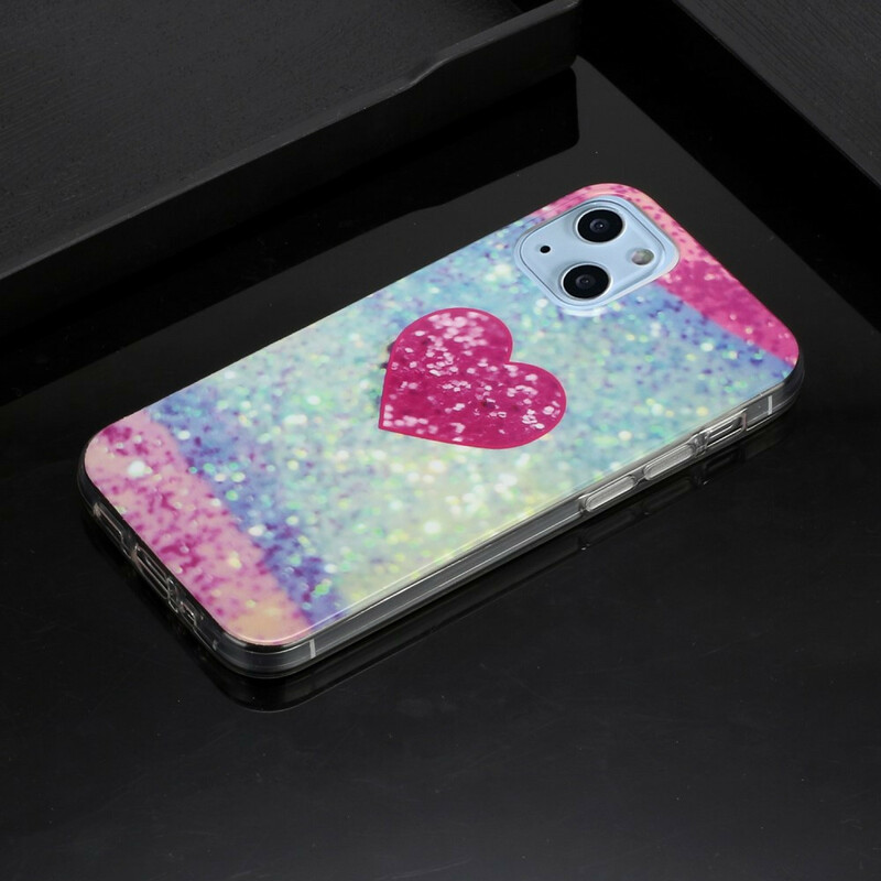 Custodia iPhone 13 Mini Marble Glitter