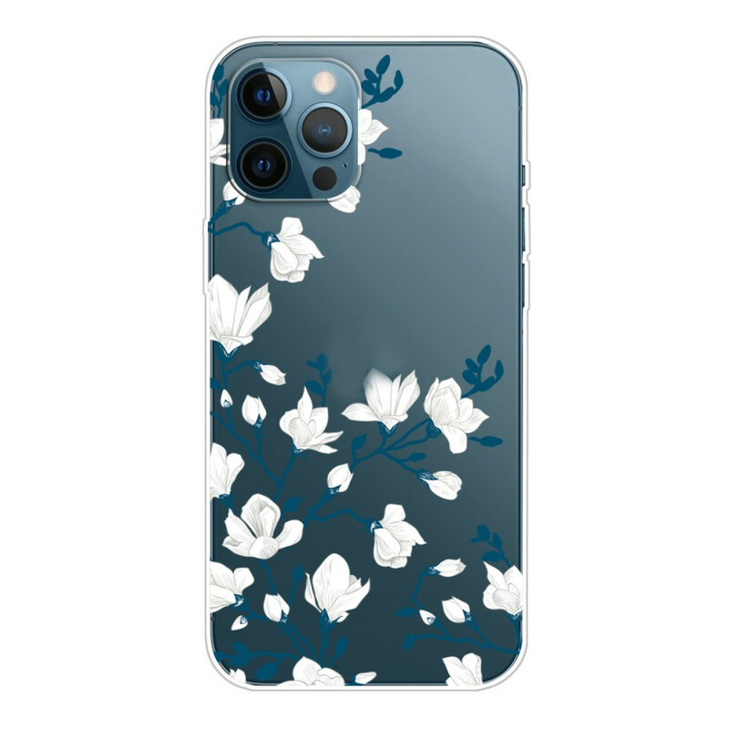 Custodia per iPhone 13 Pro Max Fiori bianchi