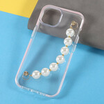 Custodia iPhone 13 Mini Silicone Bracciale Perline