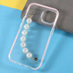 Custodia iPhone 13 Mini Silicone Bracciale Perline