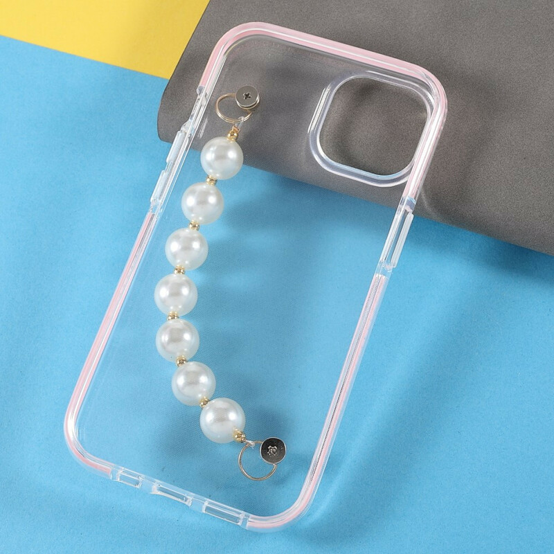 Custodia iPhone 13 Mini Silicone Bracciale Perline