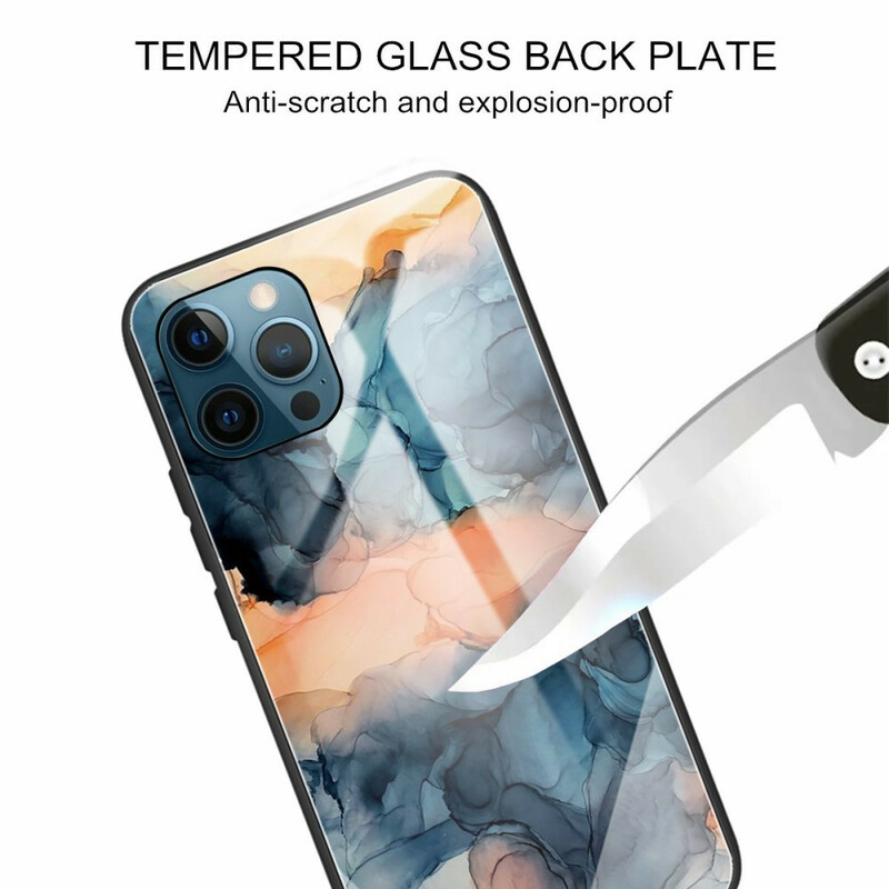 iPhone 13 Pro Custodia in vetro temperato color marmo
