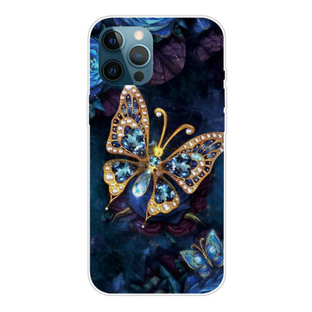 Custodia per iPhone 13 Pro Max Farfalle blu