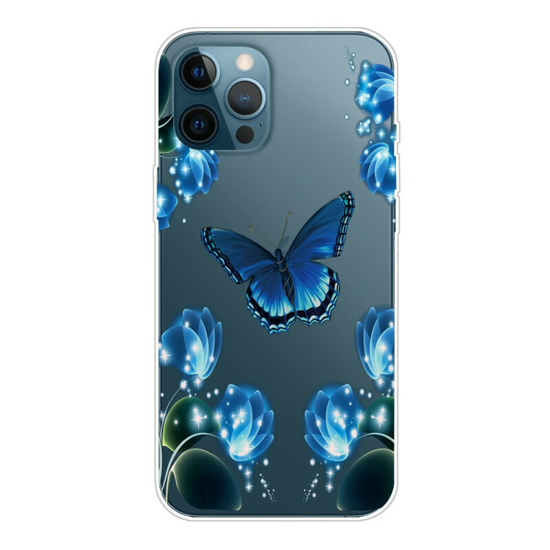 Custodia per iPhone 13 Pro Max Farfalle blu