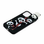 Custodia iPhone 13 Pro Max 3D Pandas su bambù