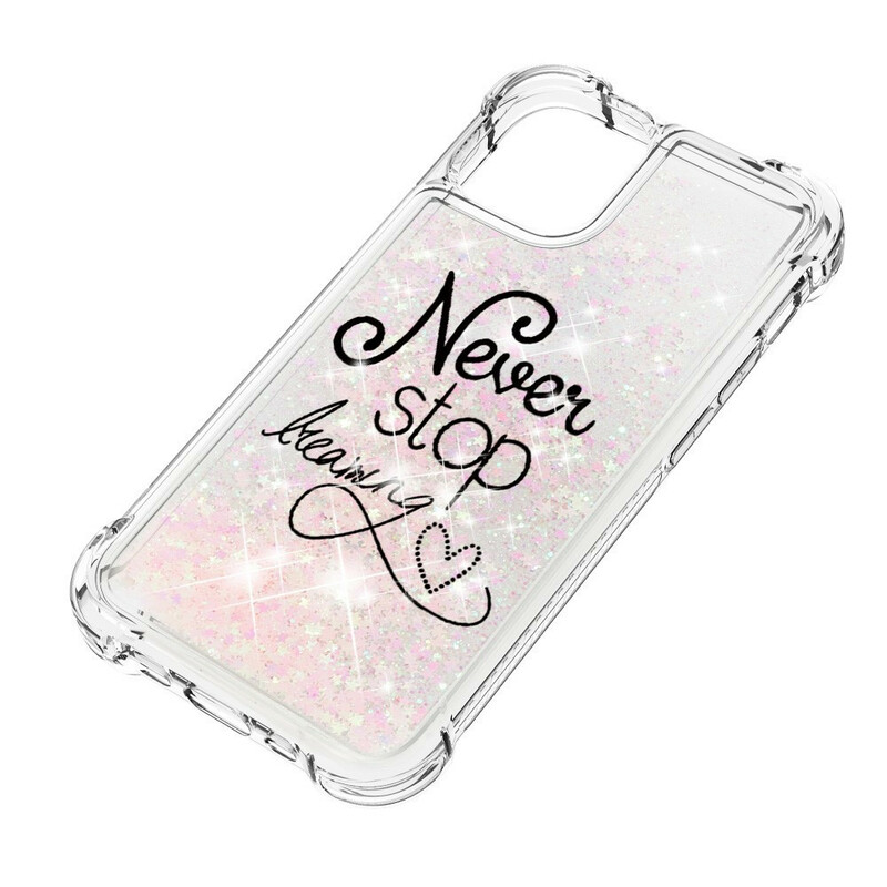 Custodia per iPhone 13 Pro Max Never Stop Dreaming Glitter