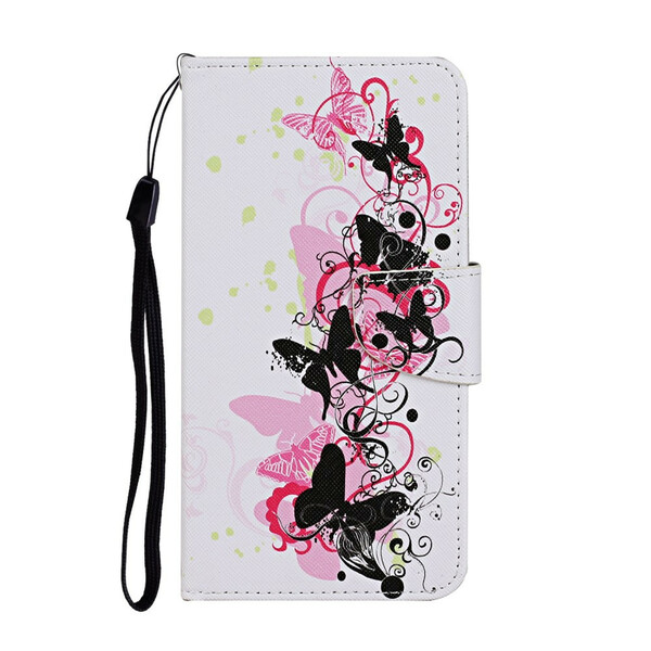 Custodia iPhone 13 Pro Magistral Butterflies con cinturino