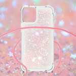 Custodia iPhone 13 Pro Glitter con cordino