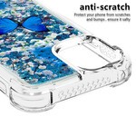 Custodia iPhone 13 Pro Farfalle Blu Glitter