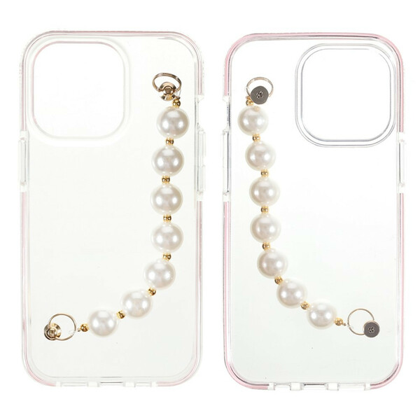 Custodia iPhone 13 Pro Silicone Bracciale Perline