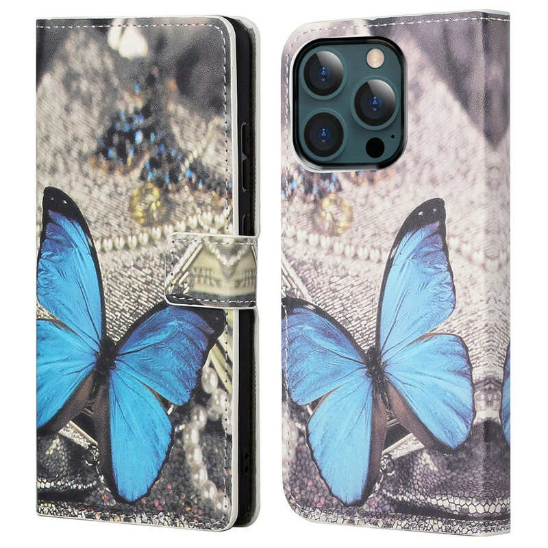 Custodia iPhone 13 Pro Max Butterfly Blue