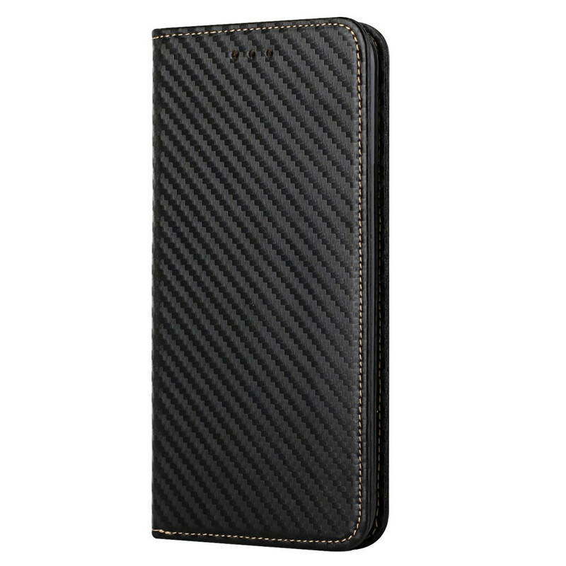 Flip Cover iPhone 13 Pro in fibra di carbonio con cinturino