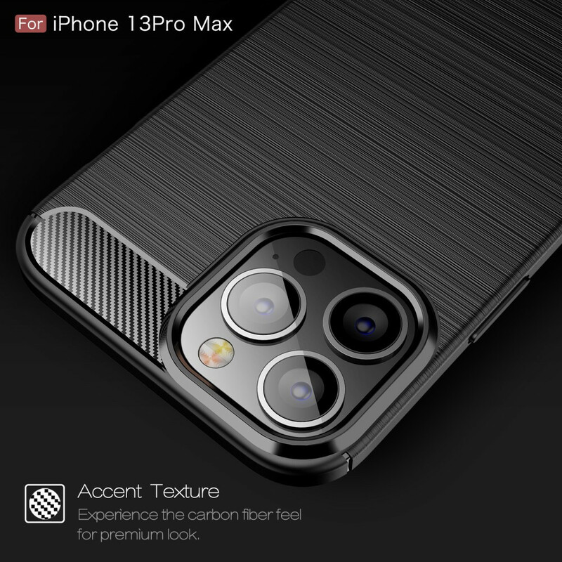 Custodia iPhone 13" Carbon Fiber Max spazzolato