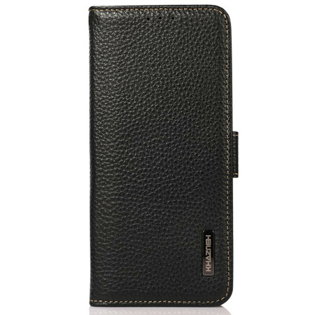 Custodia per iPhone in vera pelle Litchi KHAZNEH