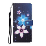 Custodia per iPhone 13 Lunar Flowers con cordino