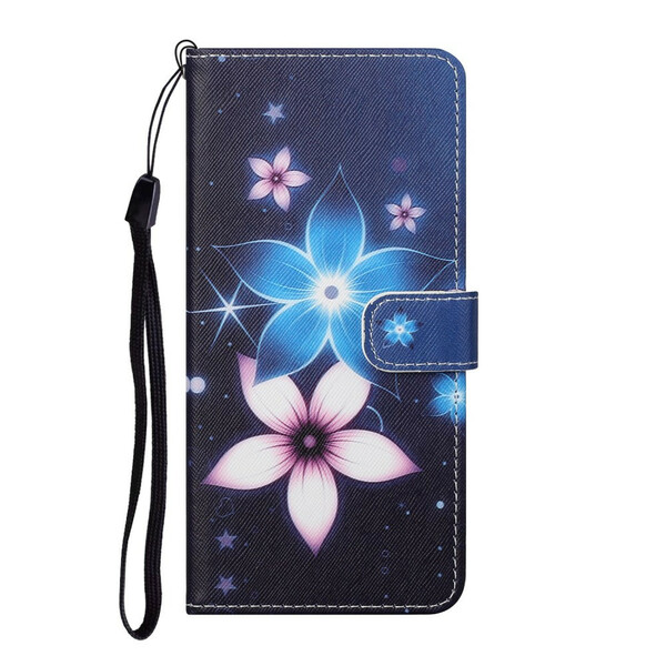 Custodia per iPhone 13 Lunar Flowers con cordino