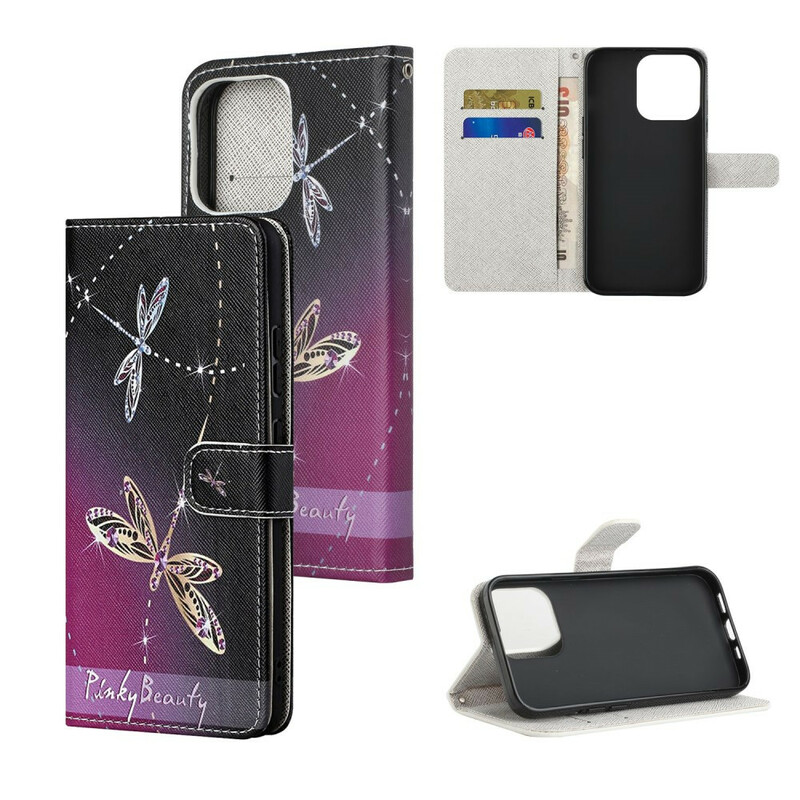 Custodia per iPhone 13 Dragonfly con cordino