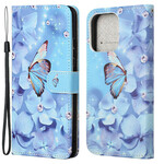 Custodia per iPhone 13 Butterfly Diamonds con cordino